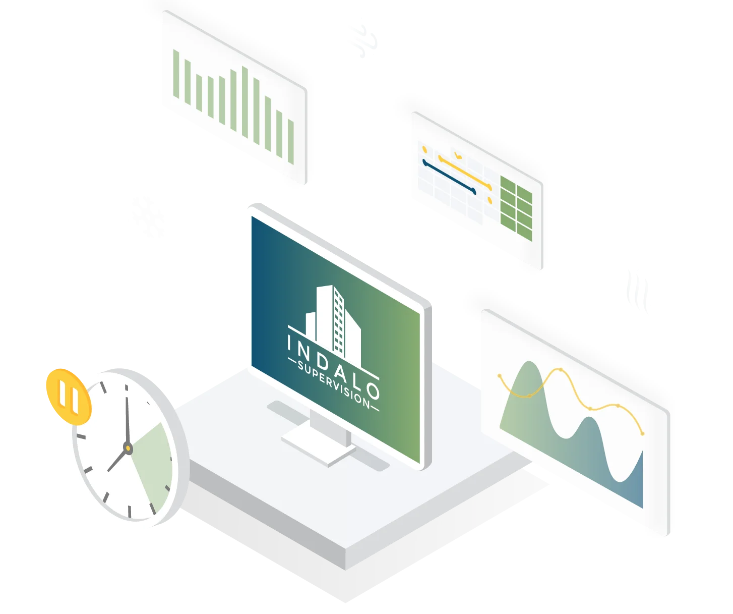 Visuel représentant les éléments pouvant être concernés par l' effacement électrique du pilotage d'INDALO® Supervision.